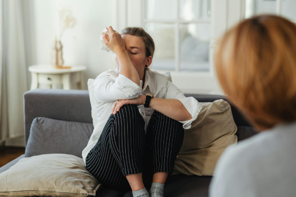 A Minnesotan woman experienced grief talking with her therapist, Grief Therapy In Edina MN A Minnesotan woman experienced grief talking with her therapist, Grief Therapy In Edina MN