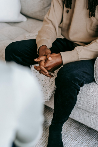 Man with ADHD in therapy session in Edina MN