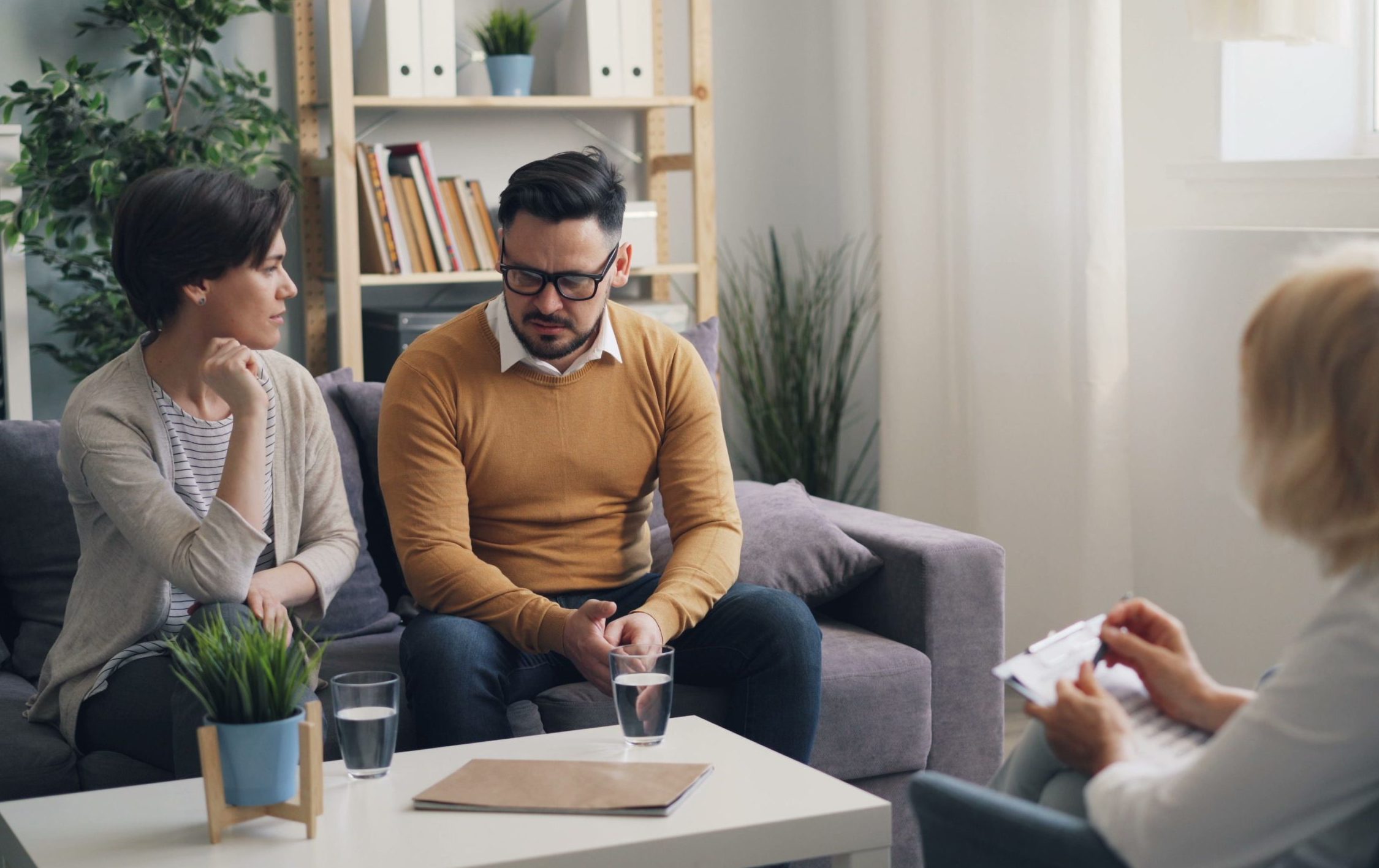 Older Couple During Difficult Couples Therapy Session - Gottman Method Couples Therapy In Edina MN